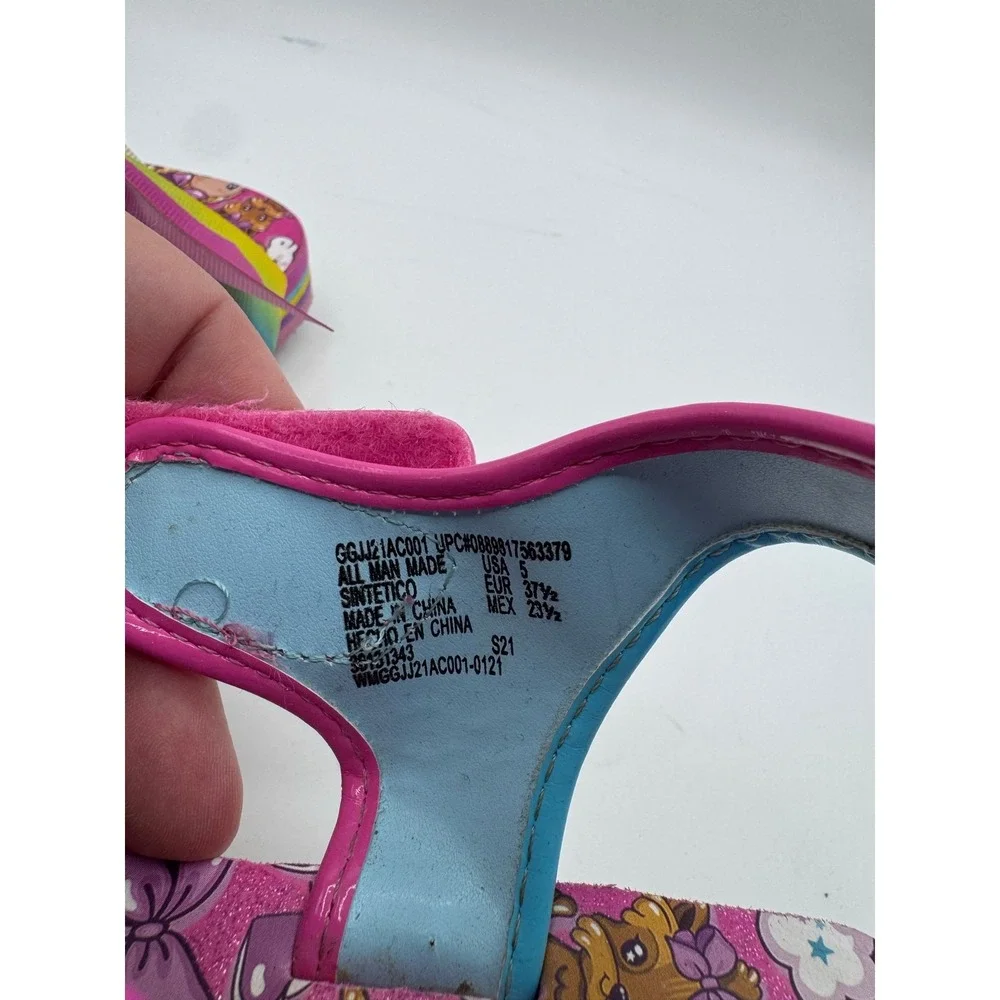 Nickelodeon Jojo Siwa Raimbow‎ Bow EVA Wedge Sandals Girl's Size 5
